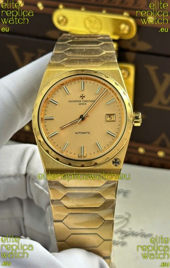 Vacheron Constantin Historiques 222 Super Clone 37MM Yellow Gold Watch in Gold Dial 