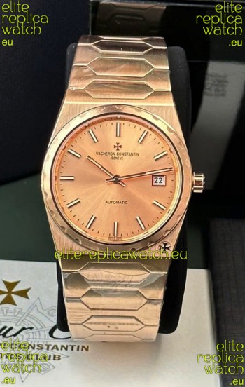 Vacheron Constantin Historiques 222 Super Clone 37MM Rose Gold Watch in Pink Dial 