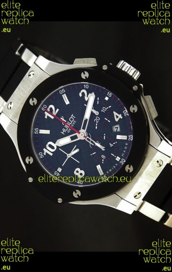 Hublot Big Bang Steel/Rubber Strap in Black Dial Ceramic Bezel