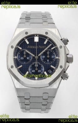 Royal Oak Chrono 26240 Blue Dial FREE SPRUNG MVMNT Steel Caing Super Clone Watch 