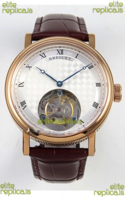 Breguet Classique Tourbillon Rose Gold Roman Dial Super Clone Watch 