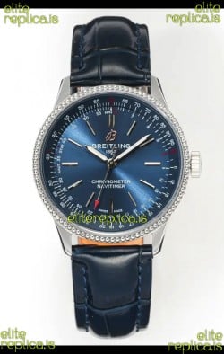 Navitimer Automatic 36 Navy Blue Dial Steel Casing Super Clone Watch 