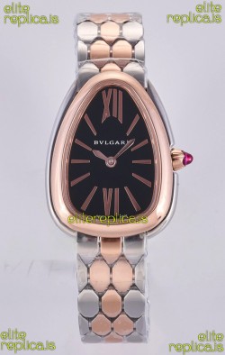 Serpenti Seduttori Black Dial Two Tone Rose Gold Casing Super Clone Watch