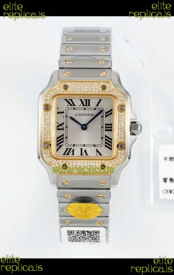 Cartier Santos Swiss Quartz 27MM Two Tone Super Clone Watch