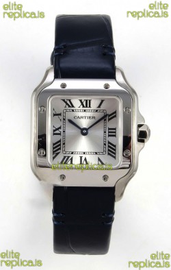 Cartier Santos Swiss Quartz 27MM Steel Leather Strap Super Clone Watch