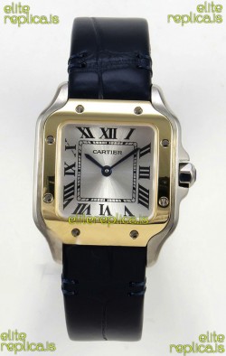 Cartier Santos Swiss Quartz 27MM Two Tone Leather Strap Super Clone Watch
