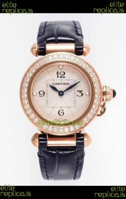Pasha De Cartier Rose Gold Casing Watch 30MM Super Clone Watch 