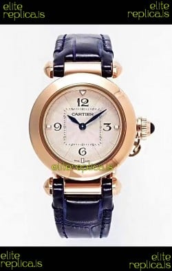 Pasha De Cartier Rose Gold Casing Watch 30MM Super Clone Watch 