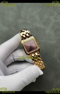PANTHERE de Cartier 27MM Red Dial Diamonds Super Clone Watch 