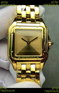 PANTHERE de Cartier 27MM Gold Dial Super Clone Watch 