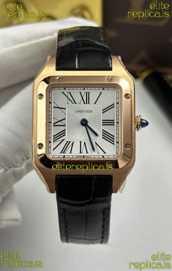 Cartier Santos Dumont in Rose Gold Casing 27MM Super Clone Watch 