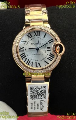 Ballon De Cartier Automatic 33MM Rose Gold Super Clone Watch 