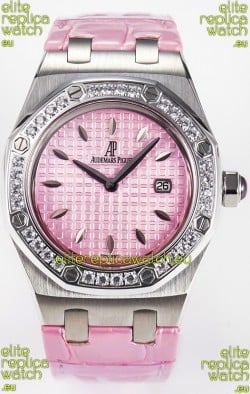 Audemars Piguet Royal Oak 33MM 904L Steel Quartz Pink Dial Swiss Replica Watch 