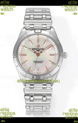Breitling Chronomat 36MM Stainless Steel Casing 1:1 Mirror Replica Watch Pearl Dial