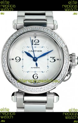 Pasha De Cartier 1:1 Mirror Quality Automatic Swiss Replica Watch 35MM Stainless Steel 