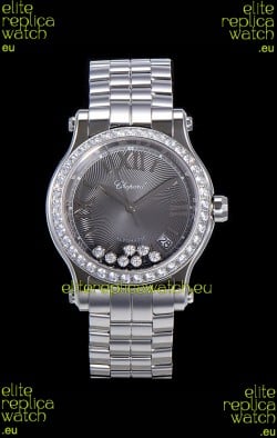 Chopard Happy Sport 1:1 Mirror Swiss Automatic Replica Watch 36MM in 904L Steel Casing Grey Dial