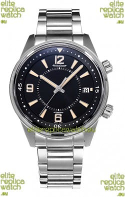 Jaeger LeCoultre Polaris Date Black Dial Steel Strap 1:1 Mirror Replica Watch 42MM
