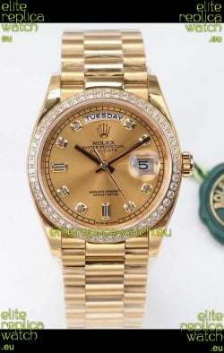 Rolex Day Date Presidential 18K Yellow Gold Watch 36MM - Gold Dial 1:1 Mirror Quality