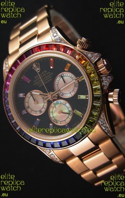 Rolex Cosmograph Daytona 116595RBOW Rverose 1:1 Mirror Replica Cal.4130 Movement