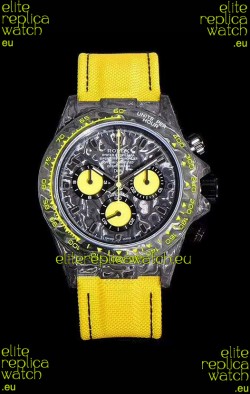 Rolex Daytona DiW Forged Cabon Casing 1:1 Mirror Replica Black Carbon Dial