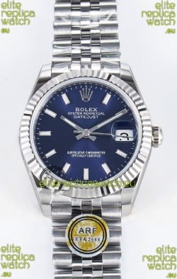 Rolex Super Clone Datejust ETA 2688 Movement 31MM Stainless Steel Blue Dial Watch 