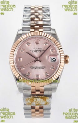 Rolex Super Clone Datejust ETA 2688 Movement 31MM Two Tone Rose Gold Swiss Champange Dial