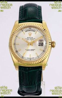 Rolex Day Date Yellow Gold 904L Steel Casing Watch in Steel Dial 36MM - 1:1 Mirror Quality