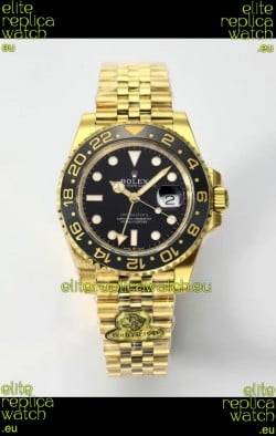 Rolex GMT Masters II Super Clone M12718 Yellow Black Dial Swiss Replica Watch 