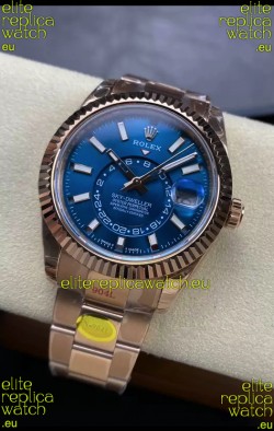 Rolex Sky-Dweller REF# 336935 Blue Dial Watch in Rose Gold 904L Steel Case 1:1 Mirror Replica