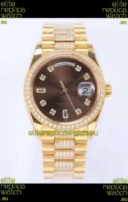 Rolex Day Date Presidential 18K Yellow Gold Watch 36MM - Brown Dial 1:1 Mirror Quality Watch