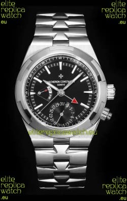Vacheron Constantin Overseas Dual Time 1:1 Mirror Swiss Replica Watch in Black Dial 