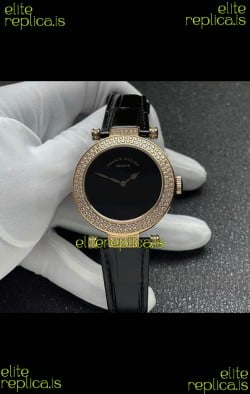 Franck Muller Double Mystery Swiss Quartz Watch in Gold Diamonds Casing