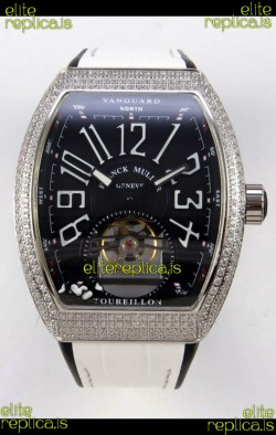 Franck Muller V45 Tourbillon Stainless Steel Diamonds Super Clone Watch 