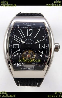 Franck Muller V45 Tourbillon Stainless Steel Diamonds Nylon Strap Super Clone Watch 
