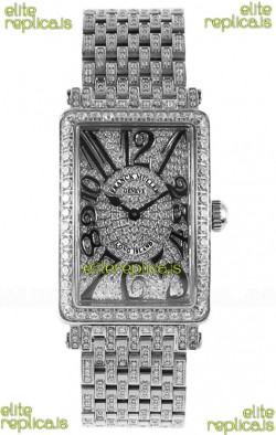 Franck Muller Long Island Stainless Steel Diamonds Swiss Replica Watch 