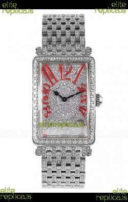 Franck Muller Long Island Stainless Steel Diamonds Swiss Replica Watch 