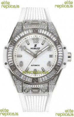 Hublot Big Bang One Click moissanite Paved Casing Super Clone Watch White Dial