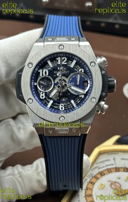 Hublot Big Bang Unico Blue Stainless Steel Casing Super Clone Watch 