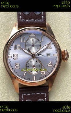 IWC PILOT'S Monopusher Rose Gold Steel Dial Replica Watch 