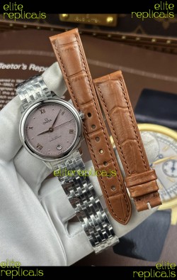 Omega De Ville Automatic 34MM Sandblasted Pink Dial Super Clone Watch 