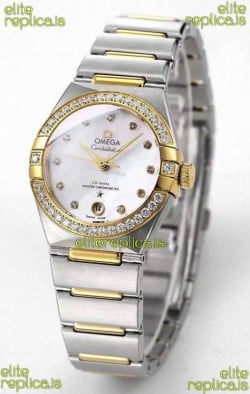 Omega Constellation 29MM Two Tone Yellow Gold White Dial Automatic Super Clone Watch 