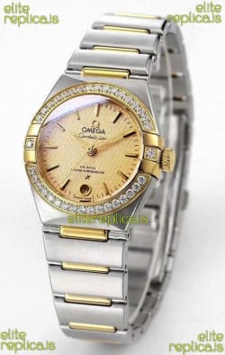 Omega Constellation 29MM Two Tone Yellow Gold Dial Automatic Super Clone Watch 