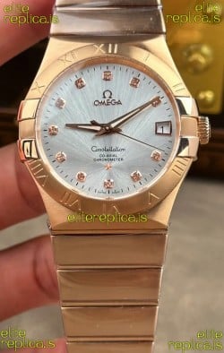 Omega Constellation 38MM Rose Gold Steel Dial Super Clone Watch 