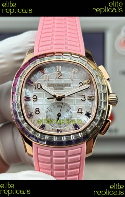 Patek Philippe Aquanaut 7968 Rose Gold Pink Strap Super Clone Watch 