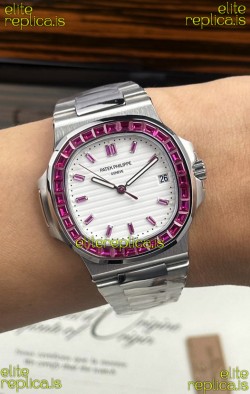 Patek Philippe Nautilus 5723 White Dial Green Rubies Super Clone Watch 