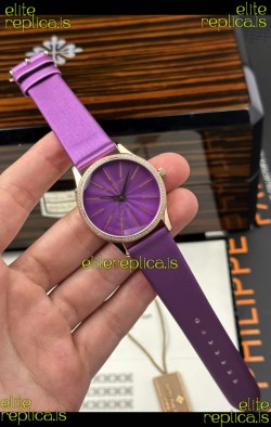 Patek Philippe Calatrava 4997 Rose Gold Purple Dial Super Clone Watch 
