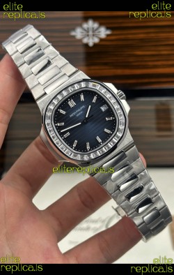 Patek Philippe Nautilus 5723 Blue Dial White Sapphires Super Clone Watch 