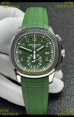 Patek Philippe Aquanaut 5968 Steel Case Green Dial Super Clone Watch 
