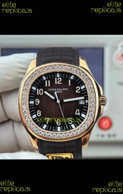 Patek Philippe Aquanaut 5167 Black Strap Diamonds Bezel Super Clone Watch 