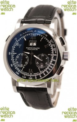 A. Lange & Sohne Datograph Flyback Swiss Replica Watch in Black Dial